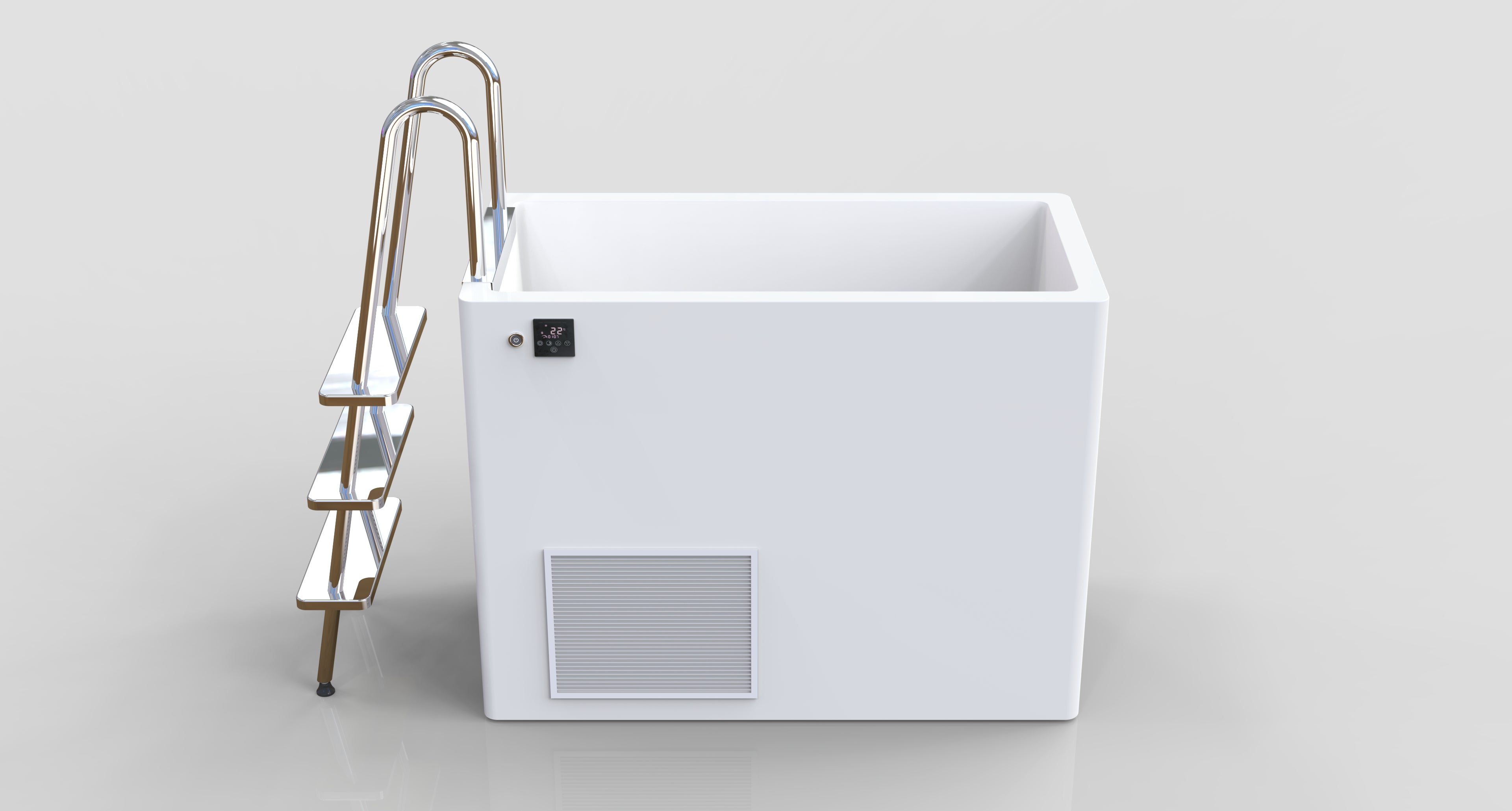 All-in-one Ice Bath Tub with Built-in Refrigeration, Ladder & Control Panel