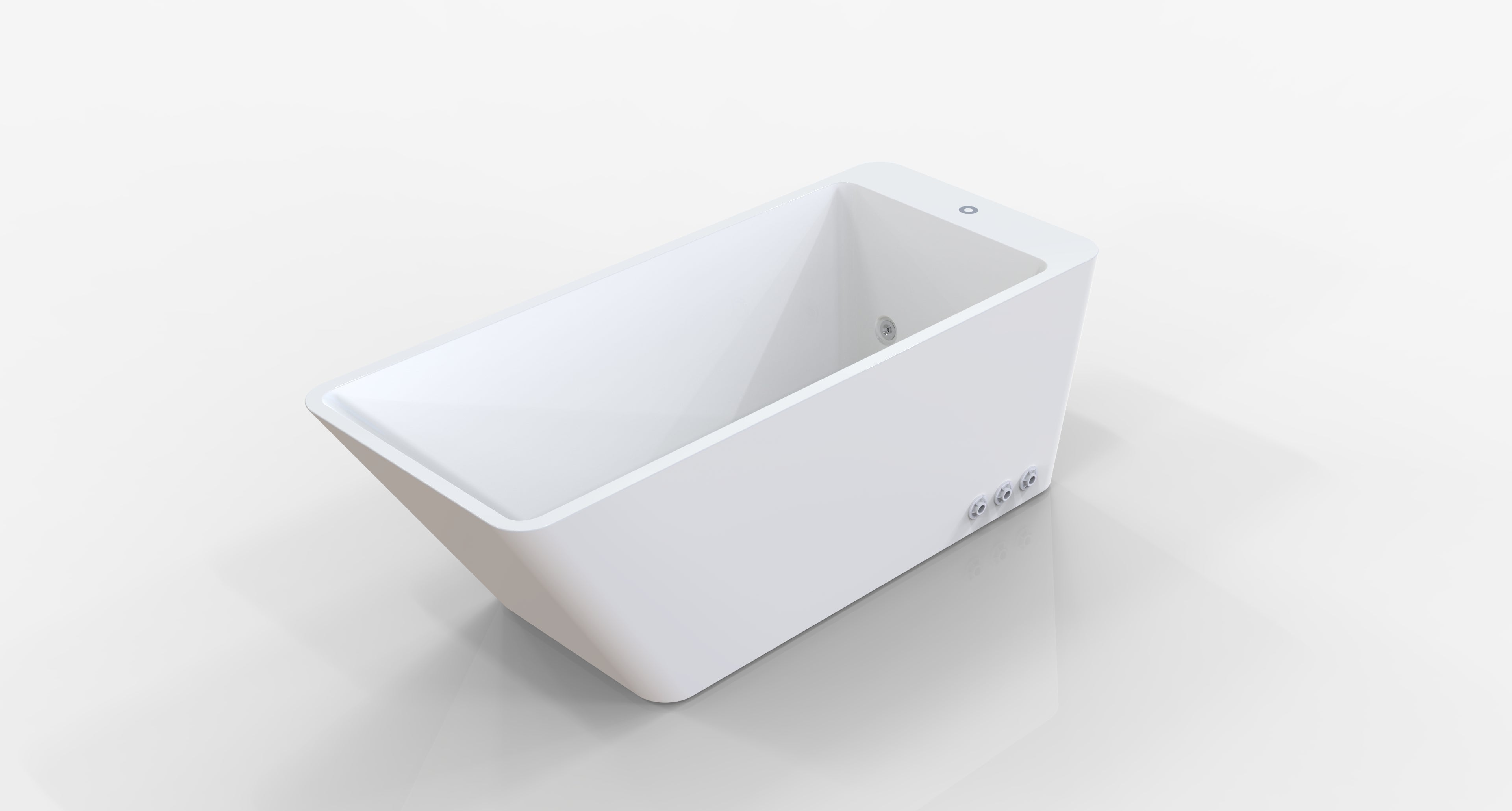 A independent white acrylic ice bath tub with chiller