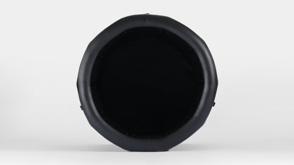 Top view of a black inflatable multi - sided ice bath tub