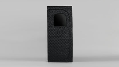 Waterproof and heat-resistant portable sauna box with built-in temperature control and timer function, designed for home or spa use