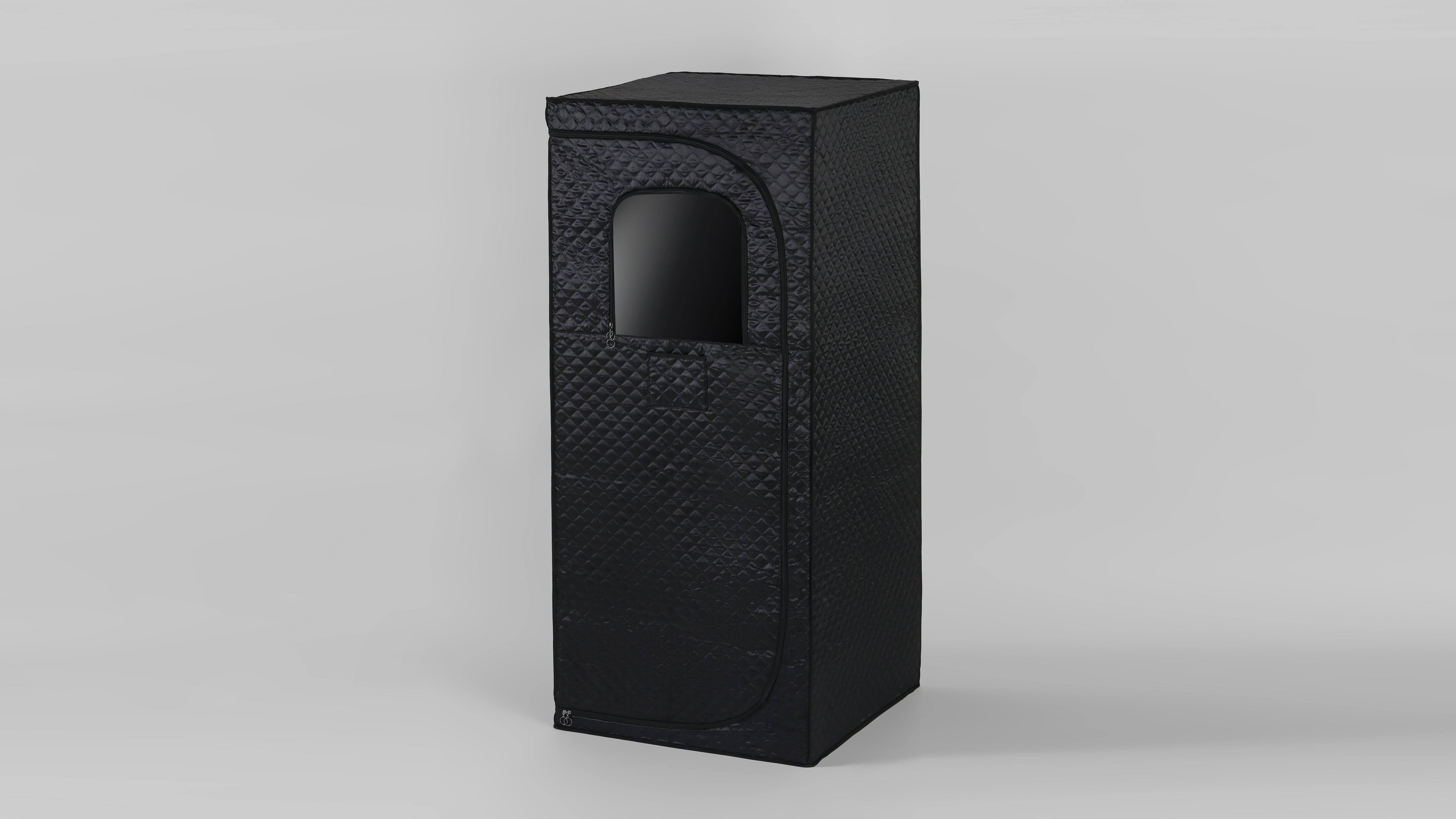 Waterproof and heat-resistant portable sauna box with built-in temperature control and timer function, designed for home or spa use